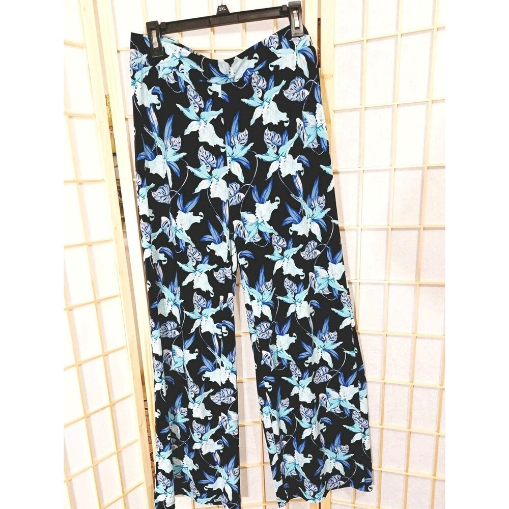 Chico's Women's Tropical Floral Wide-leg Palazzo Pants Size 12